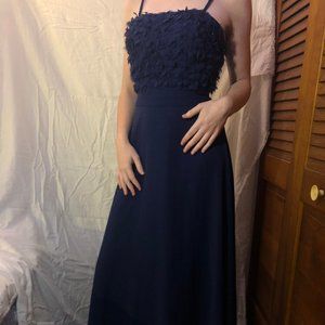 Women's Blue Full-Length Gown